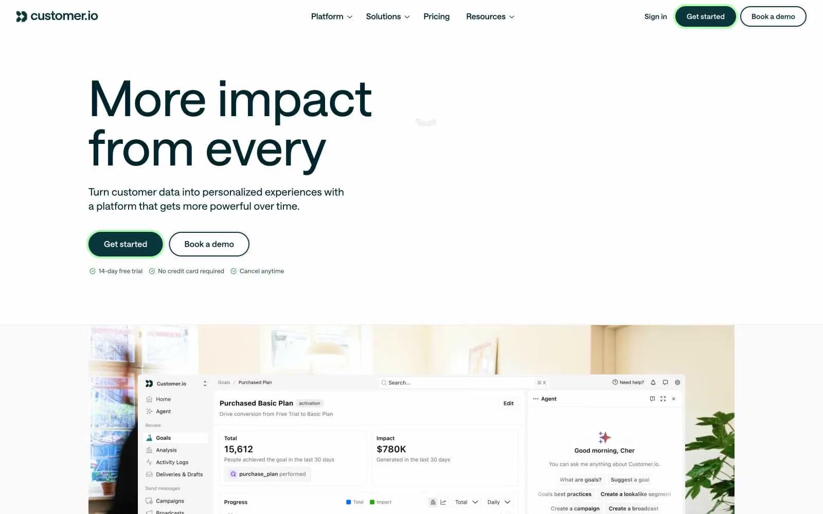 Screenshot of Customer.io