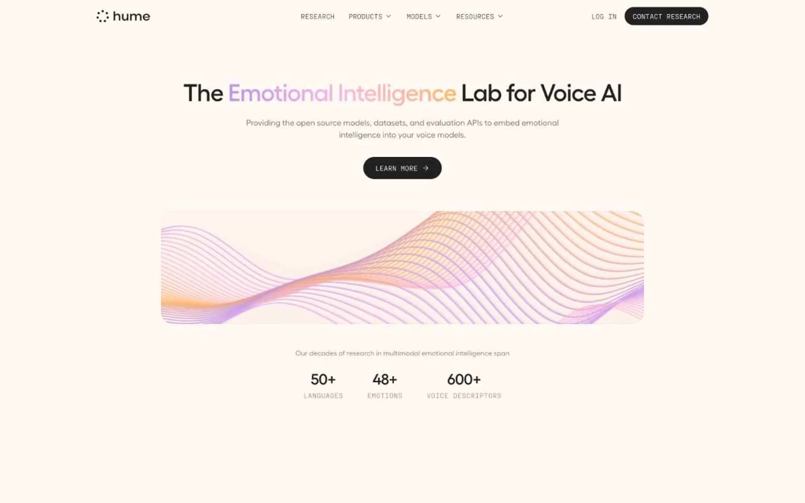 Screenshot of Hume AI