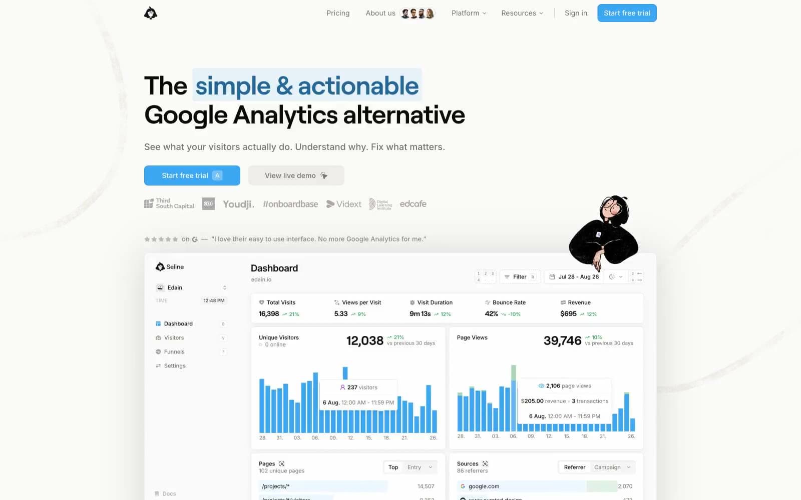 Screenshot of Seline Analytics