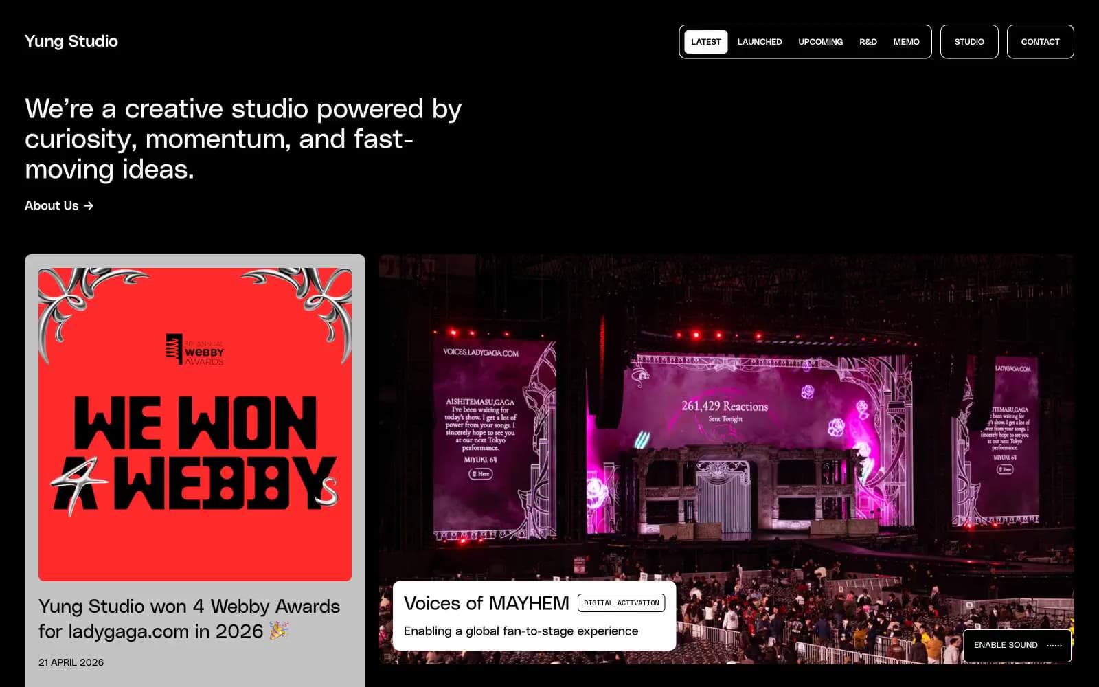 Screenshot of Yung Studio