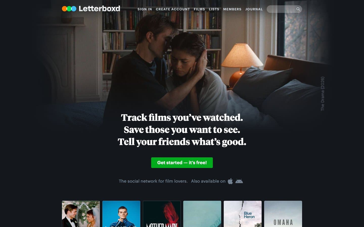 Screenshot of Letterboxd