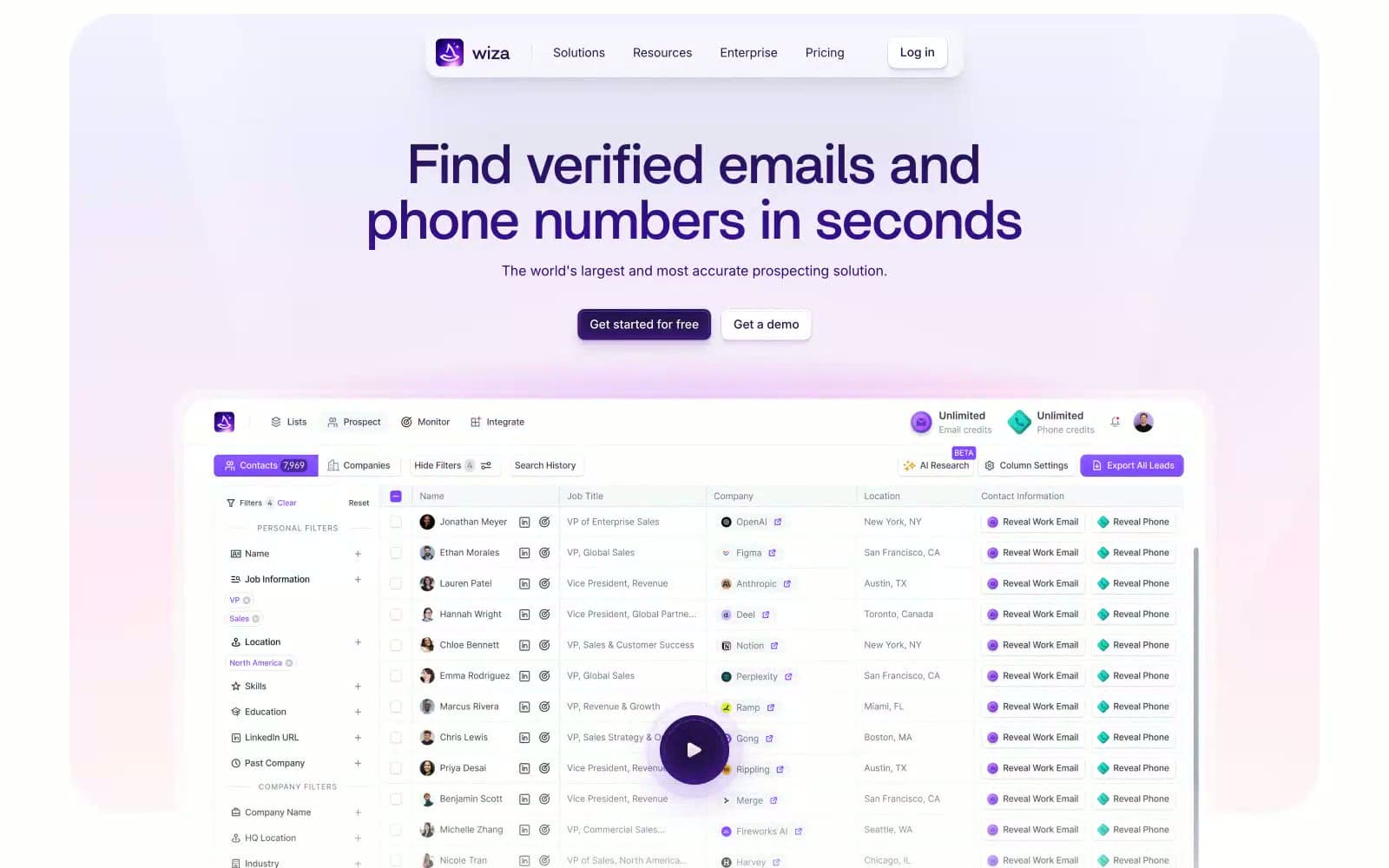 Screenshot of Wiza