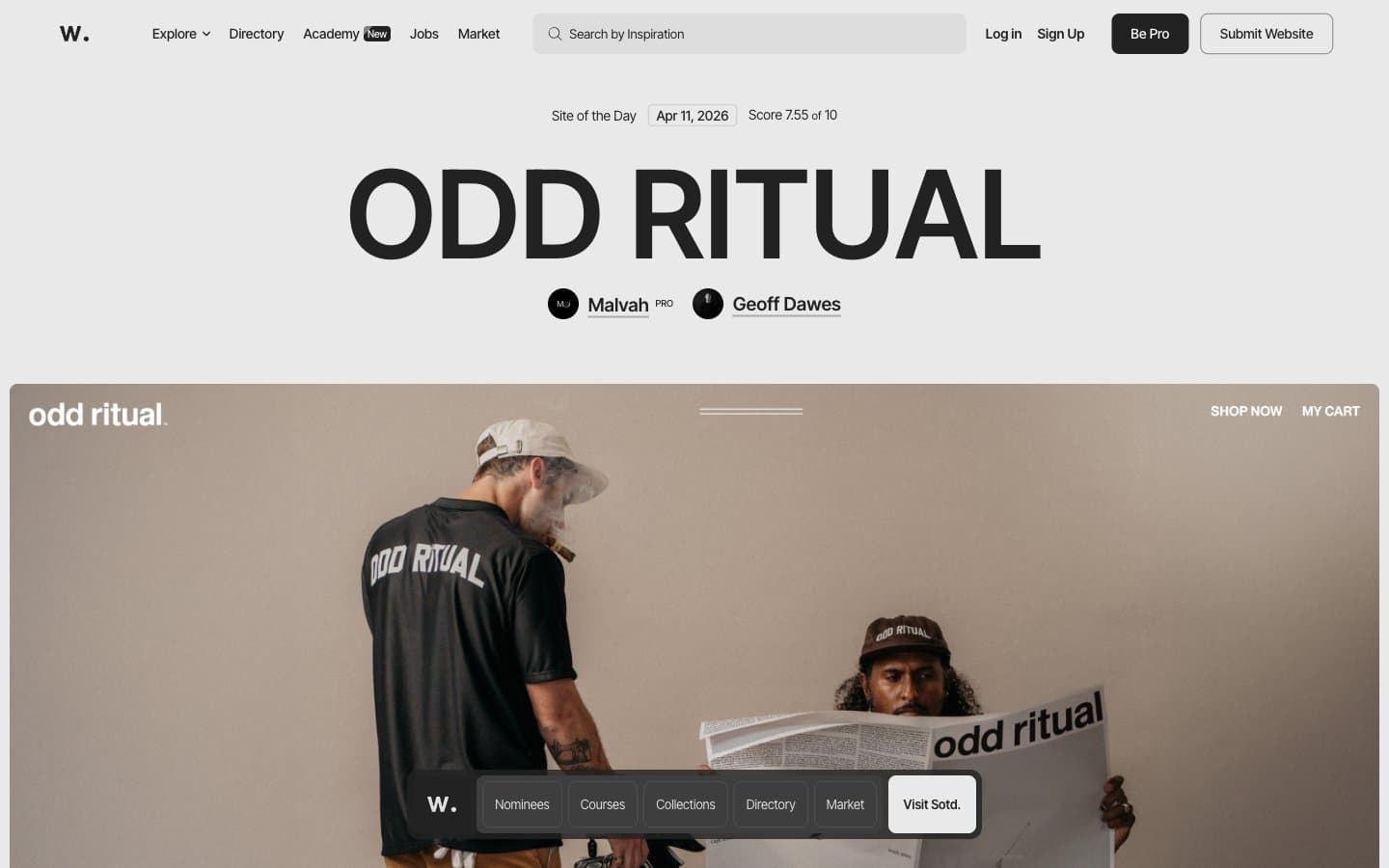 Screenshot of Awwwards