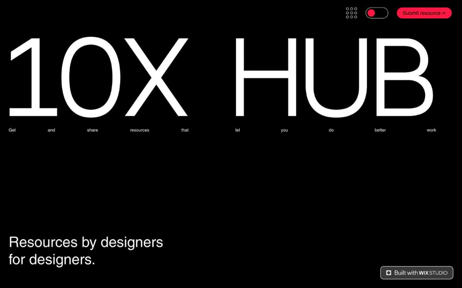 Screenshot of 10X HUB