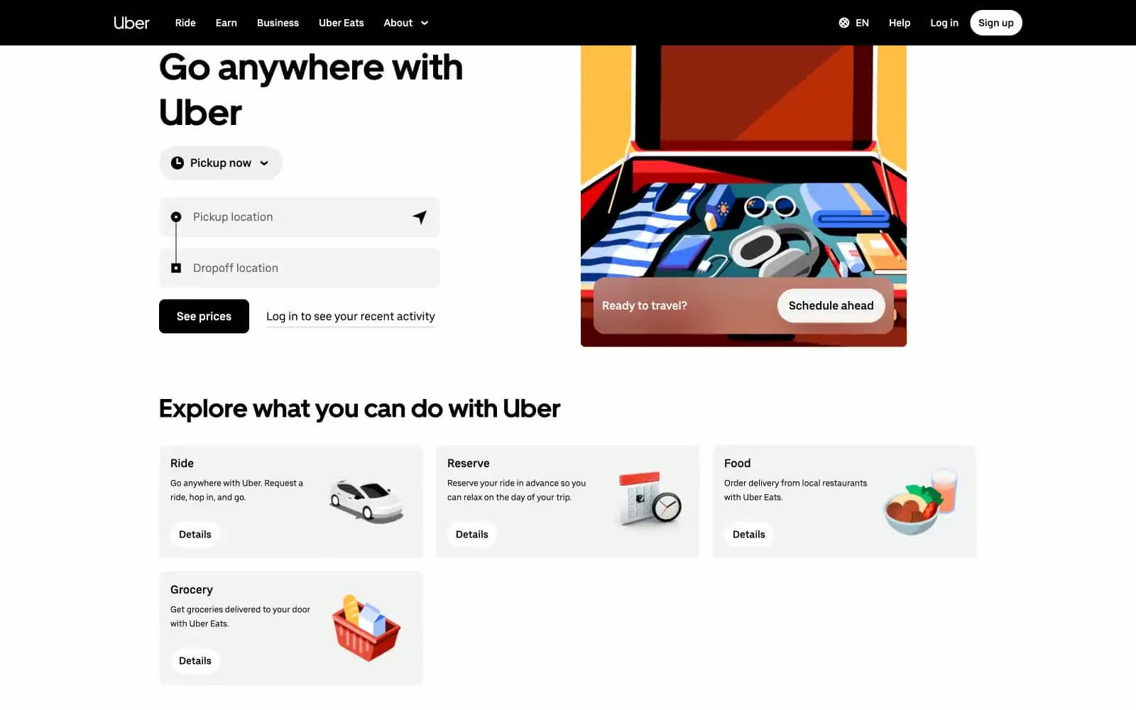 Screenshot of Uber
