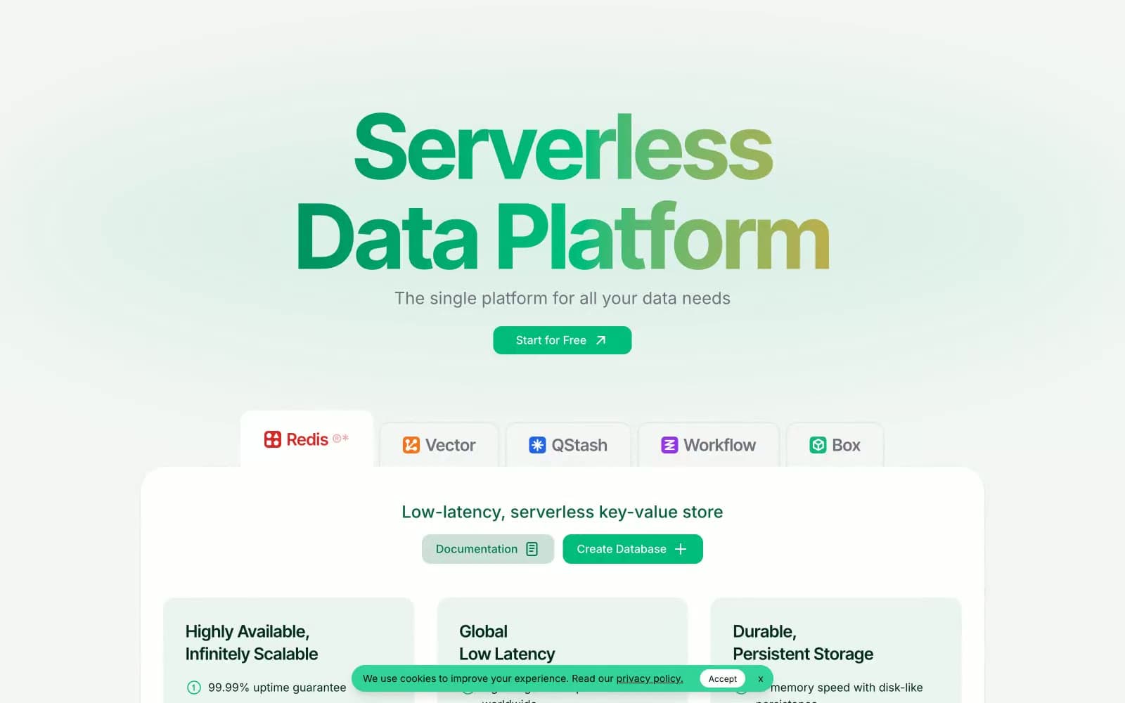 Screenshot of Upstash