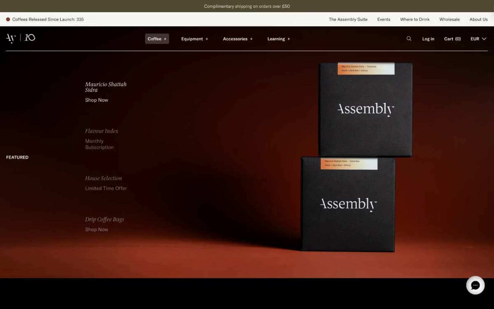 Screenshot of Assembly Coffee London