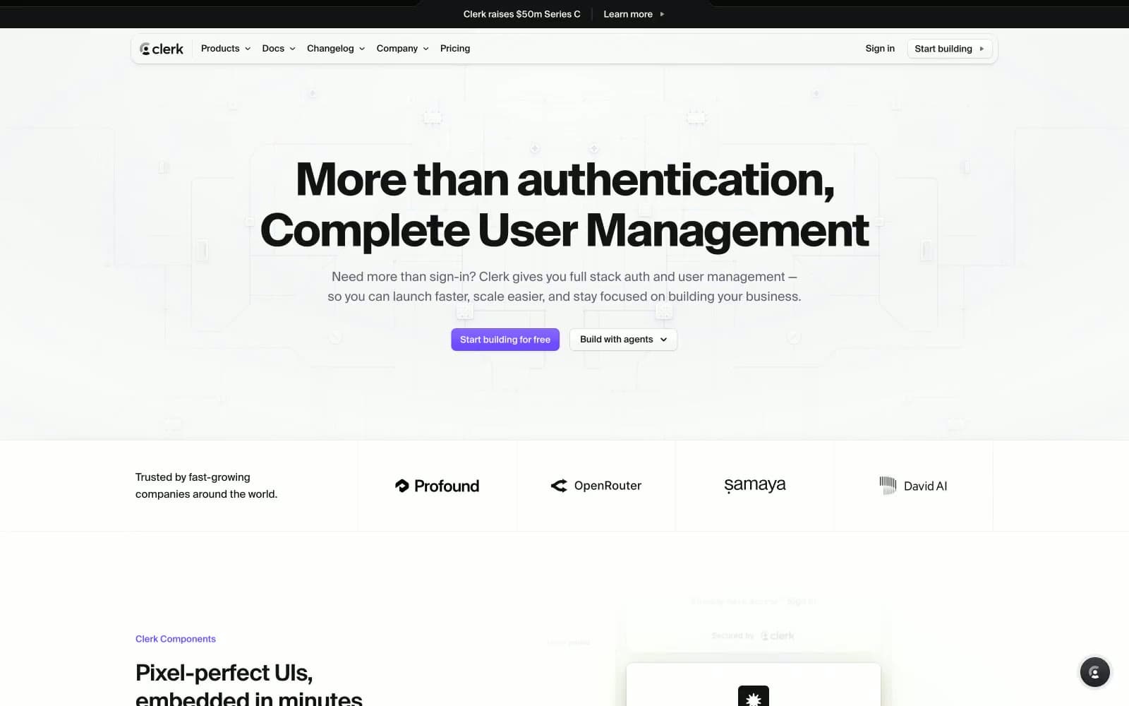 Screenshot of Clerk