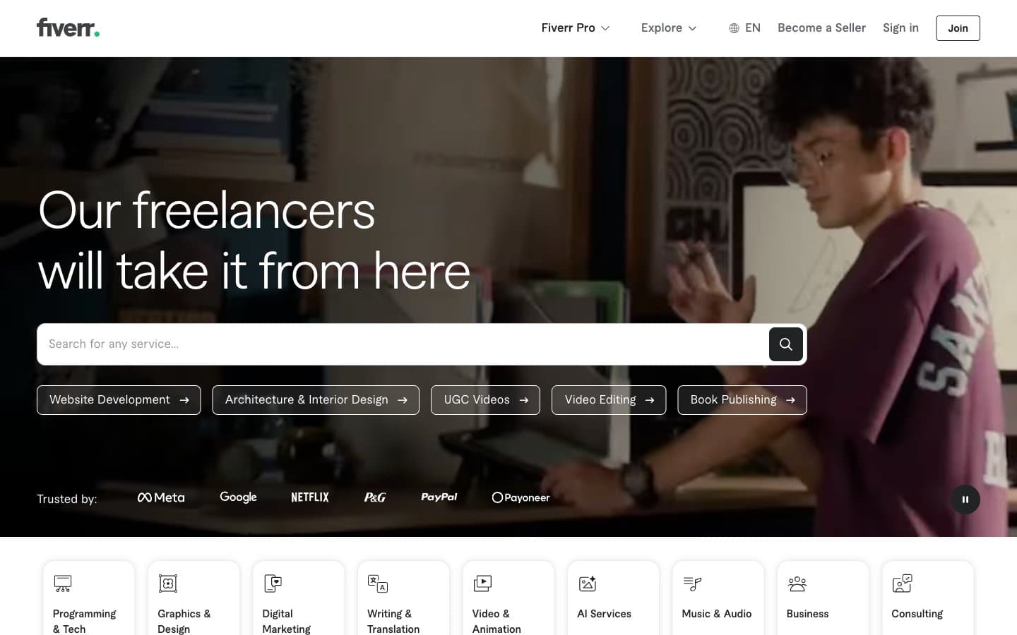Screenshot of Fiverr.com
