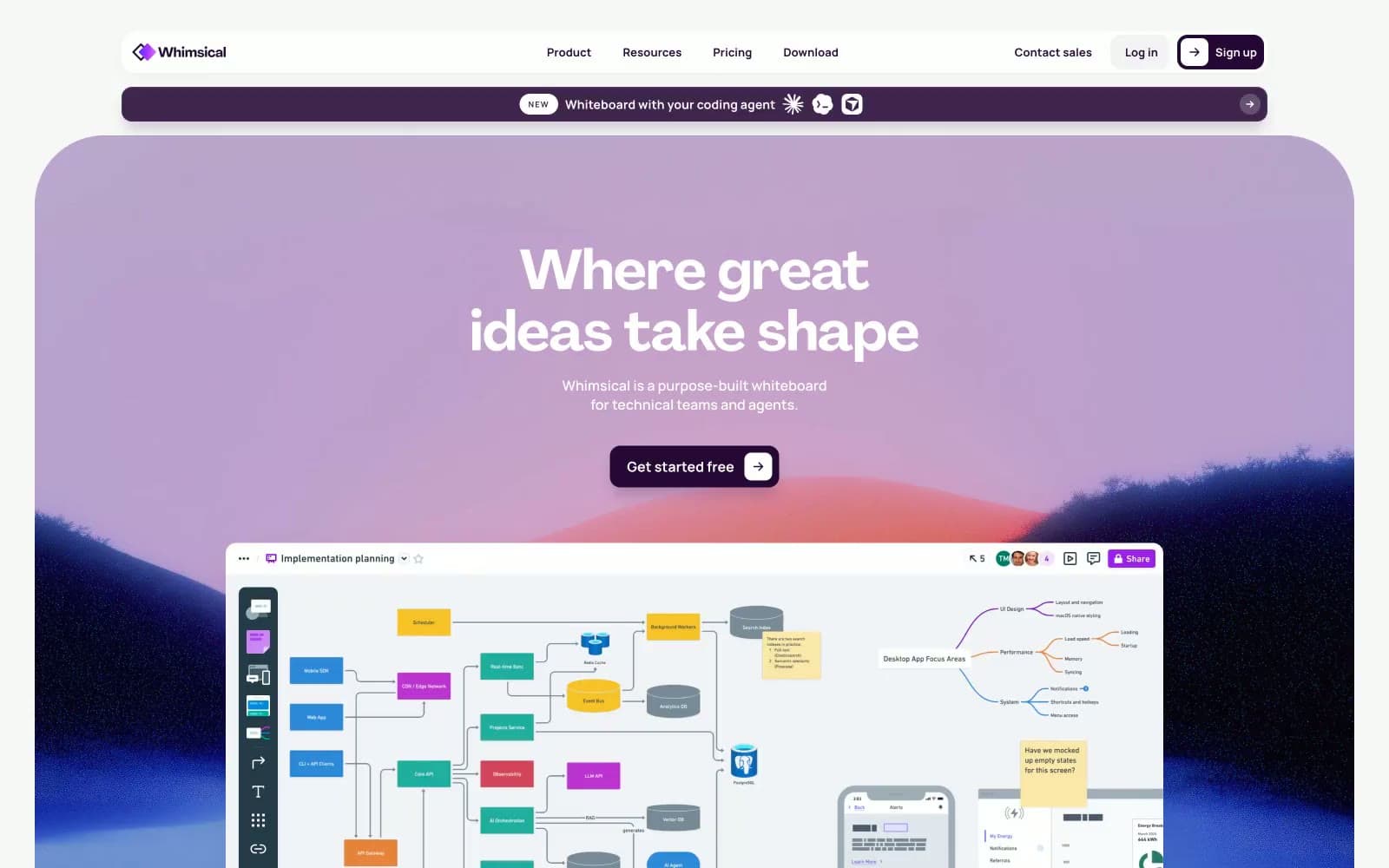 Screenshot of Whimsical