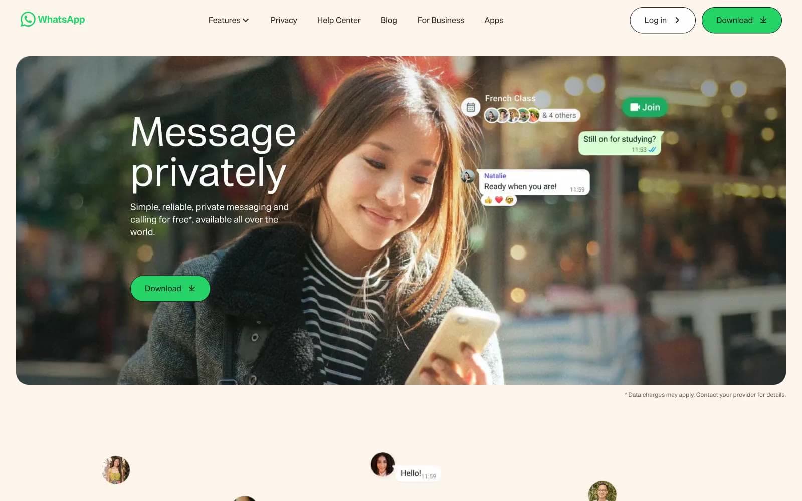 Screenshot of WhatsApp.com