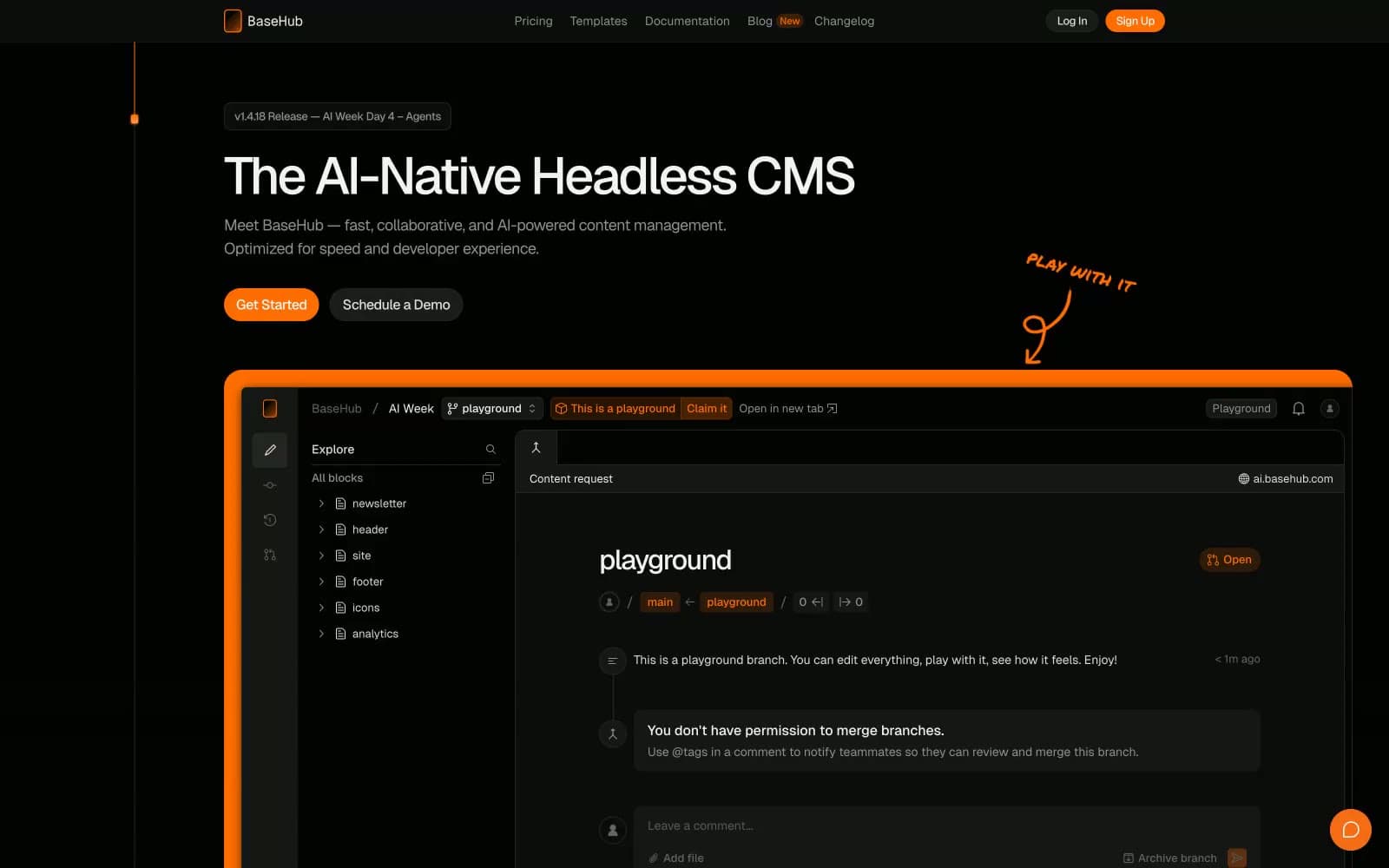 Screenshot of BaseHub