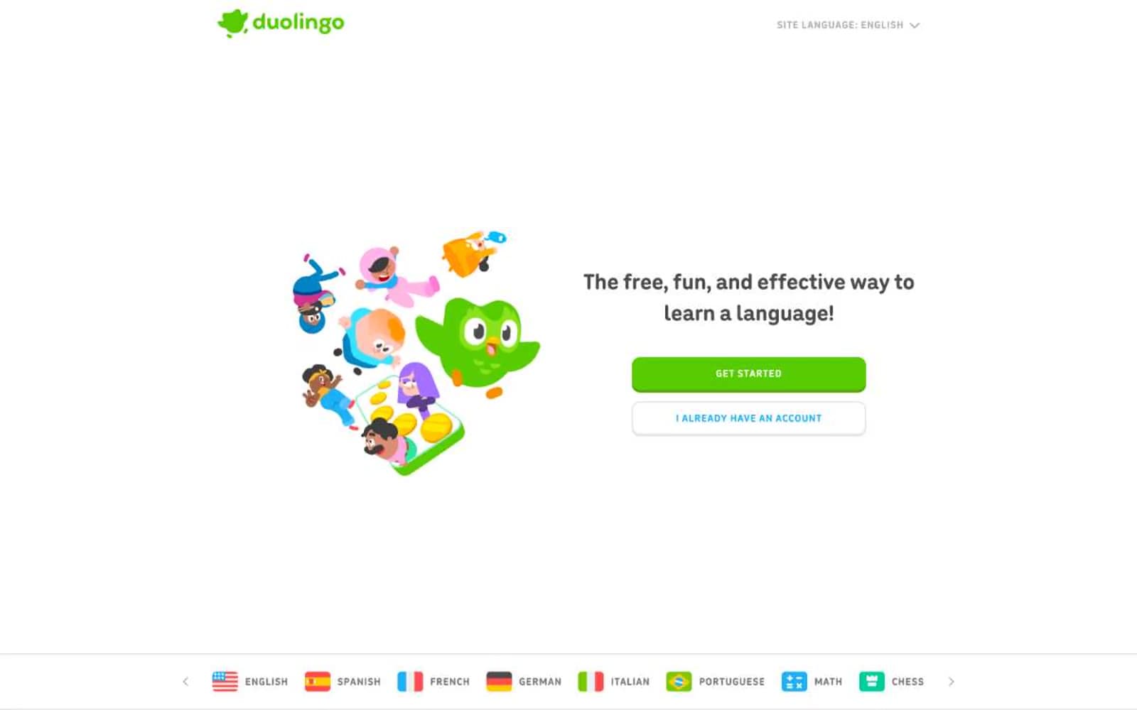 Screenshot of Duolingo