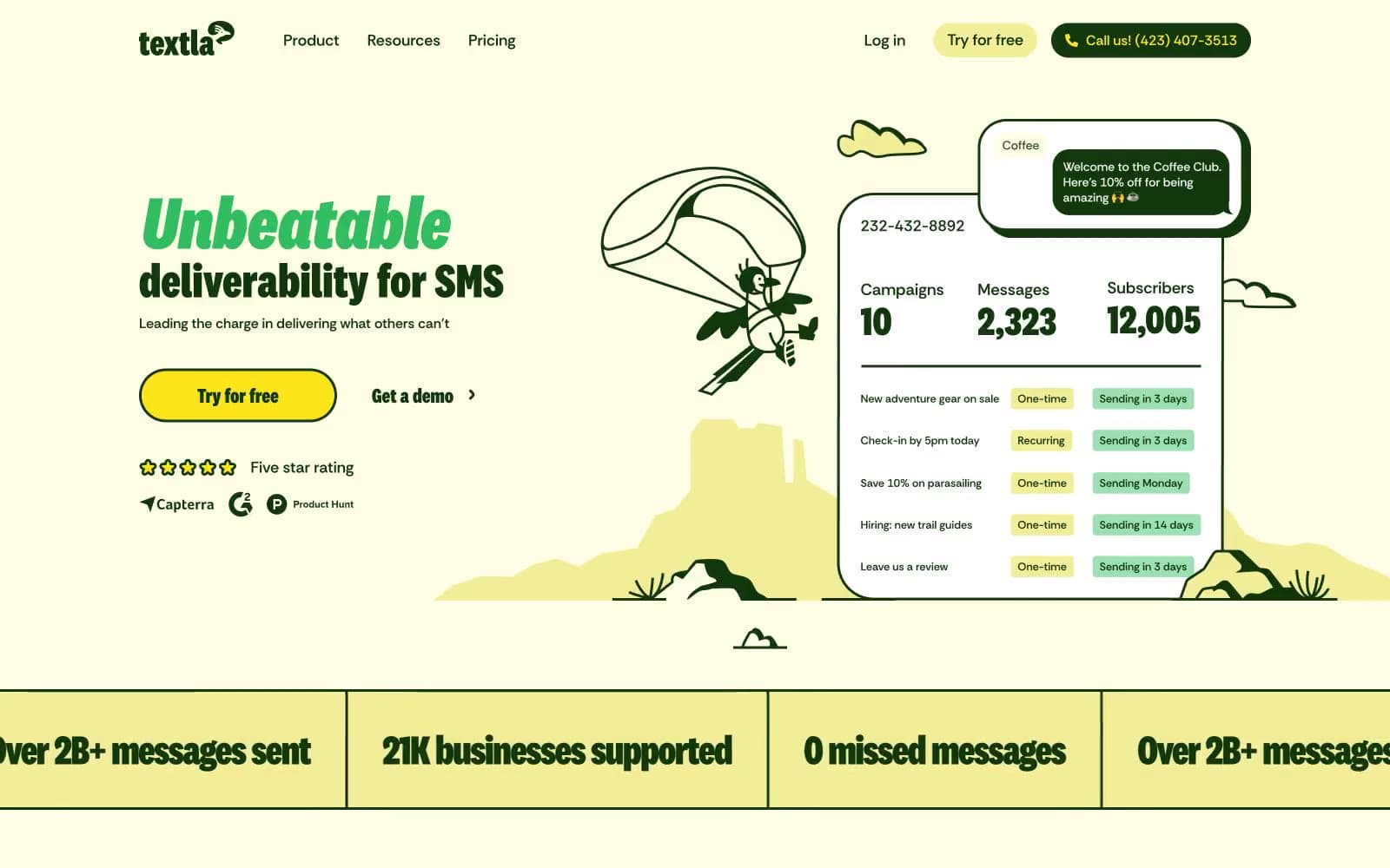 Screenshot of Textla