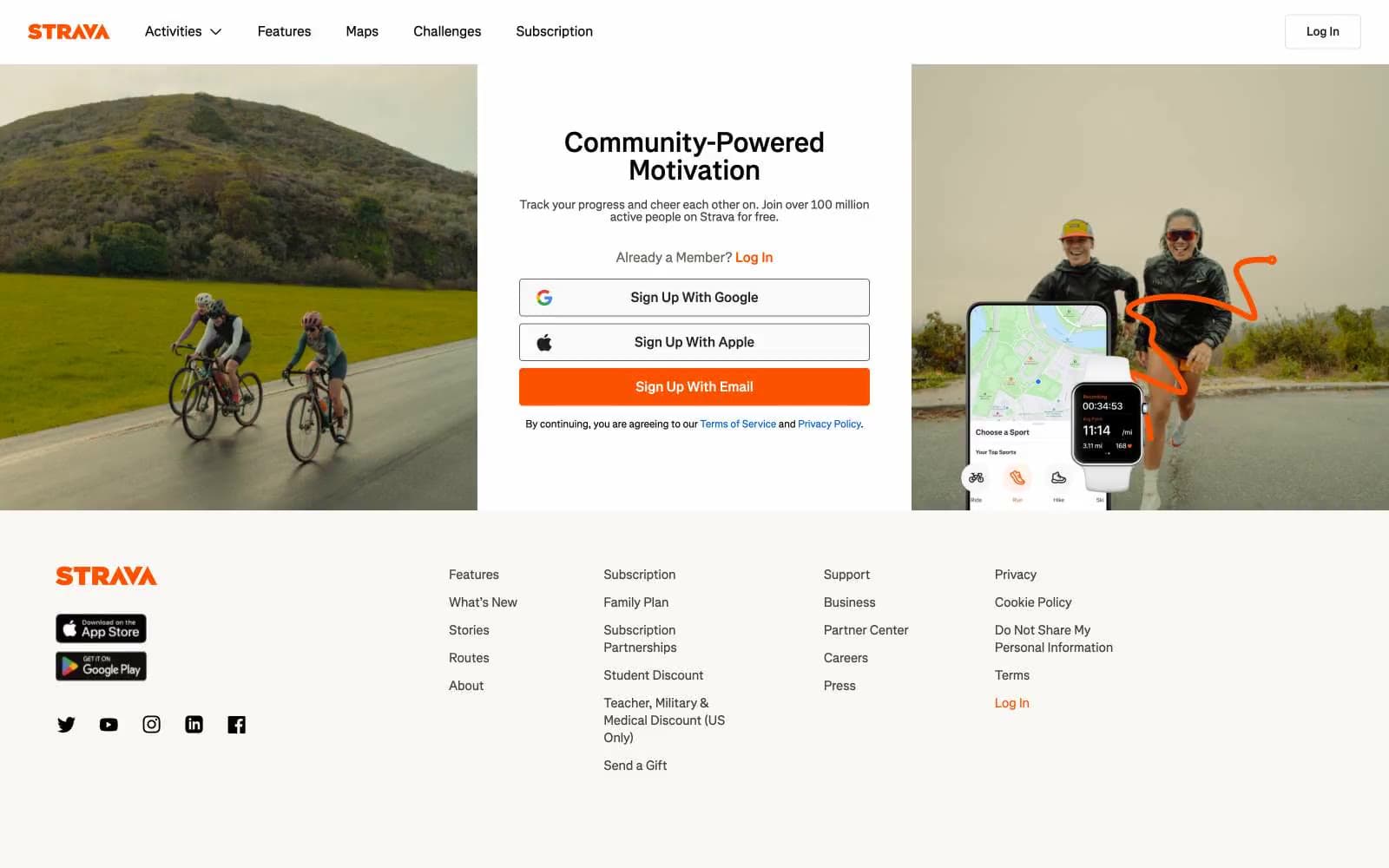 Screenshot of Strava
