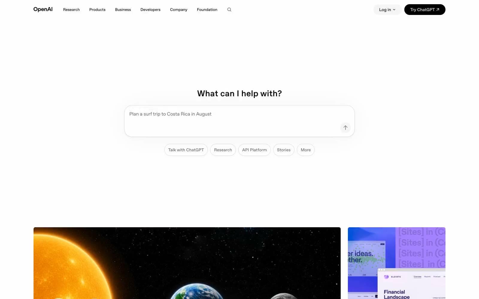 Screenshot of OpenAI