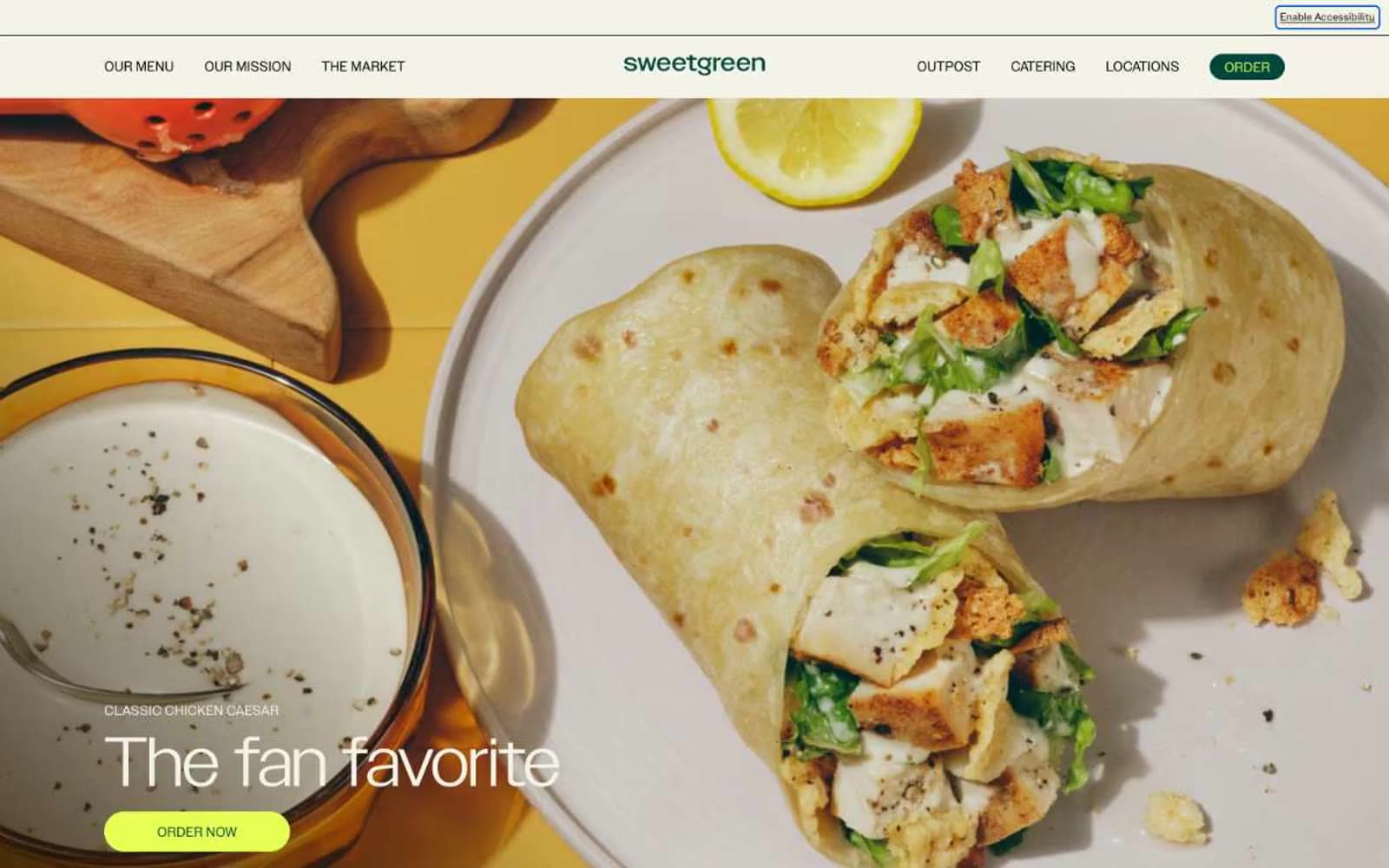 Screenshot of sweetgreen