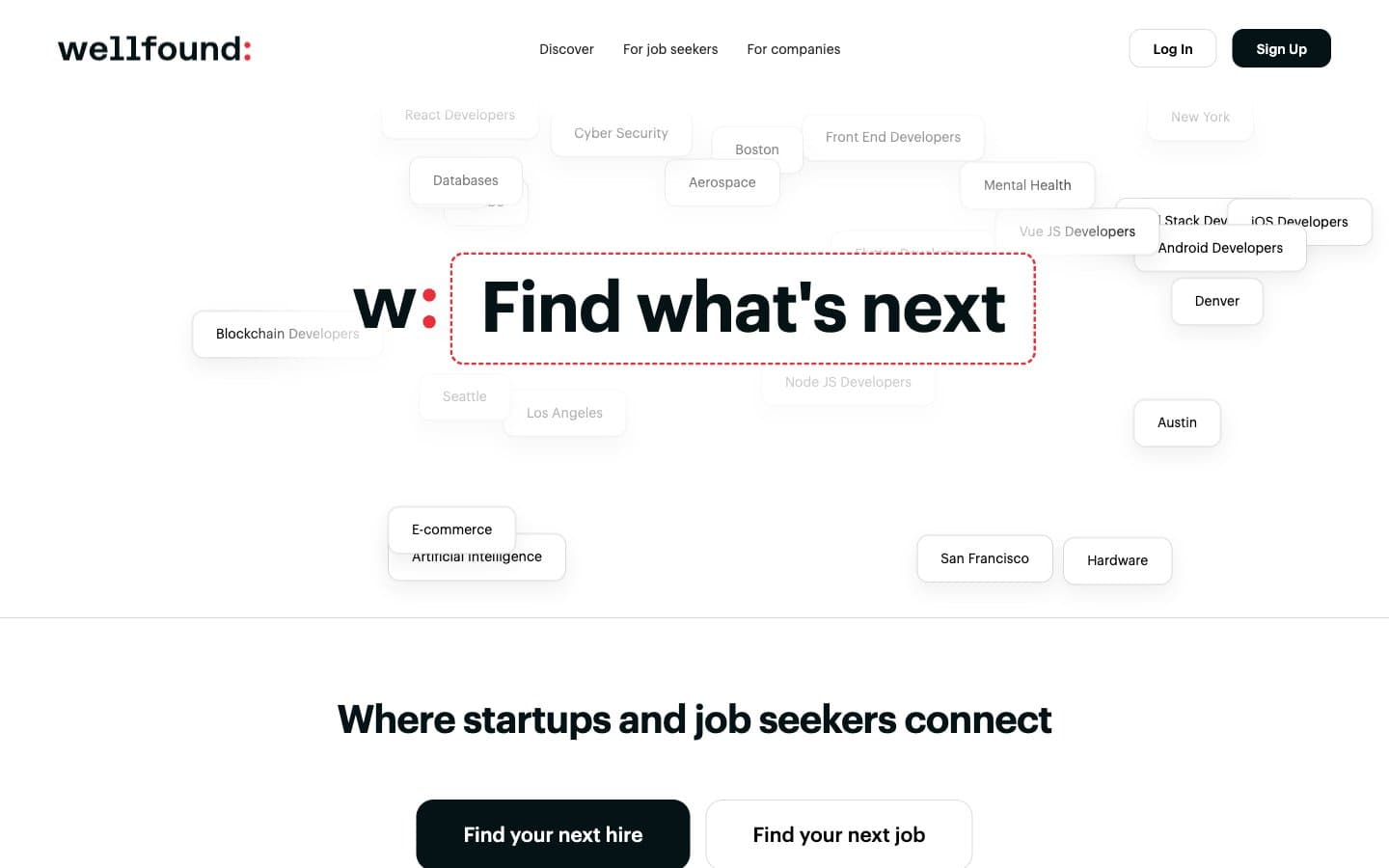 Screenshot of Wellfound