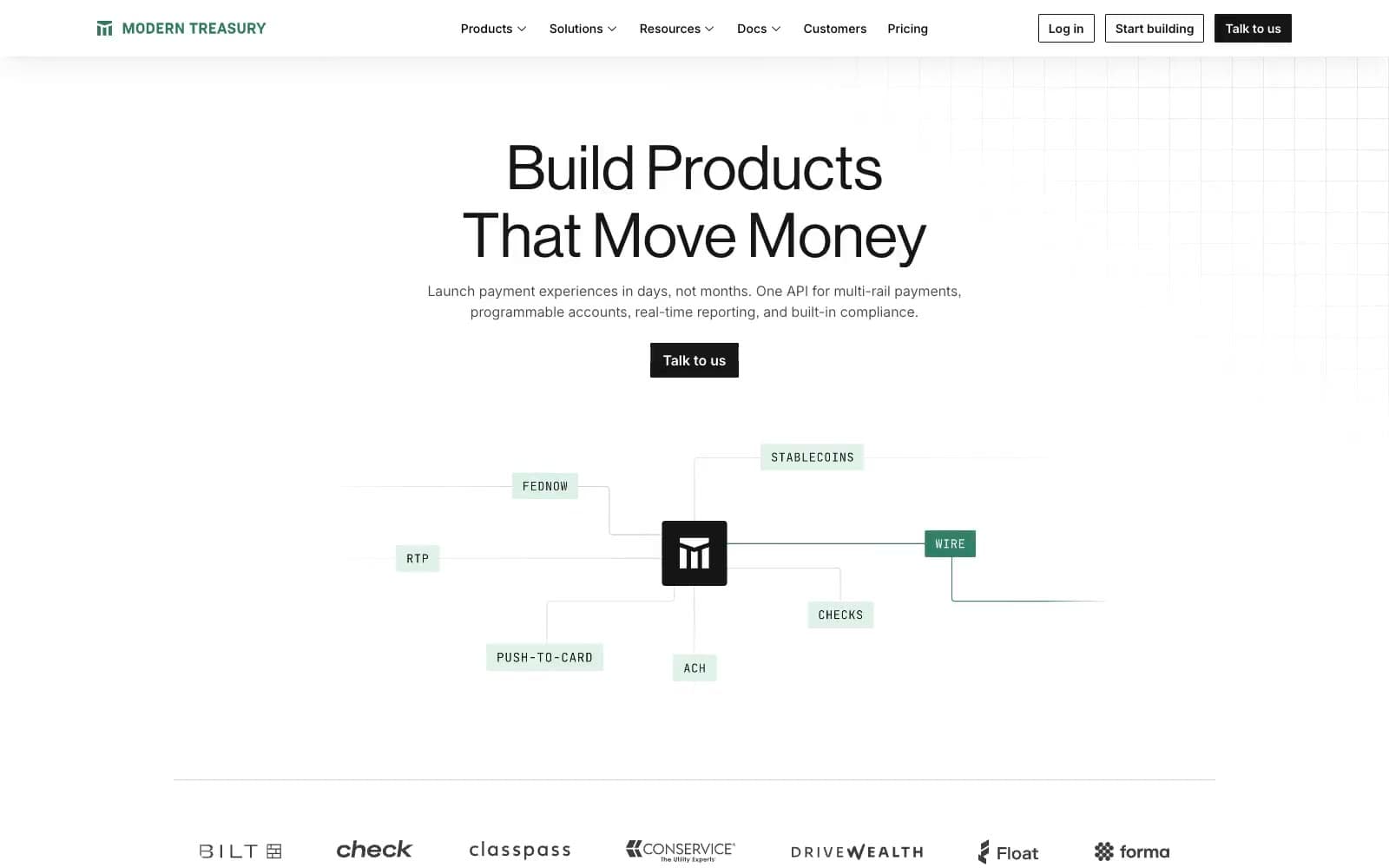 Screenshot of Modern Treasury