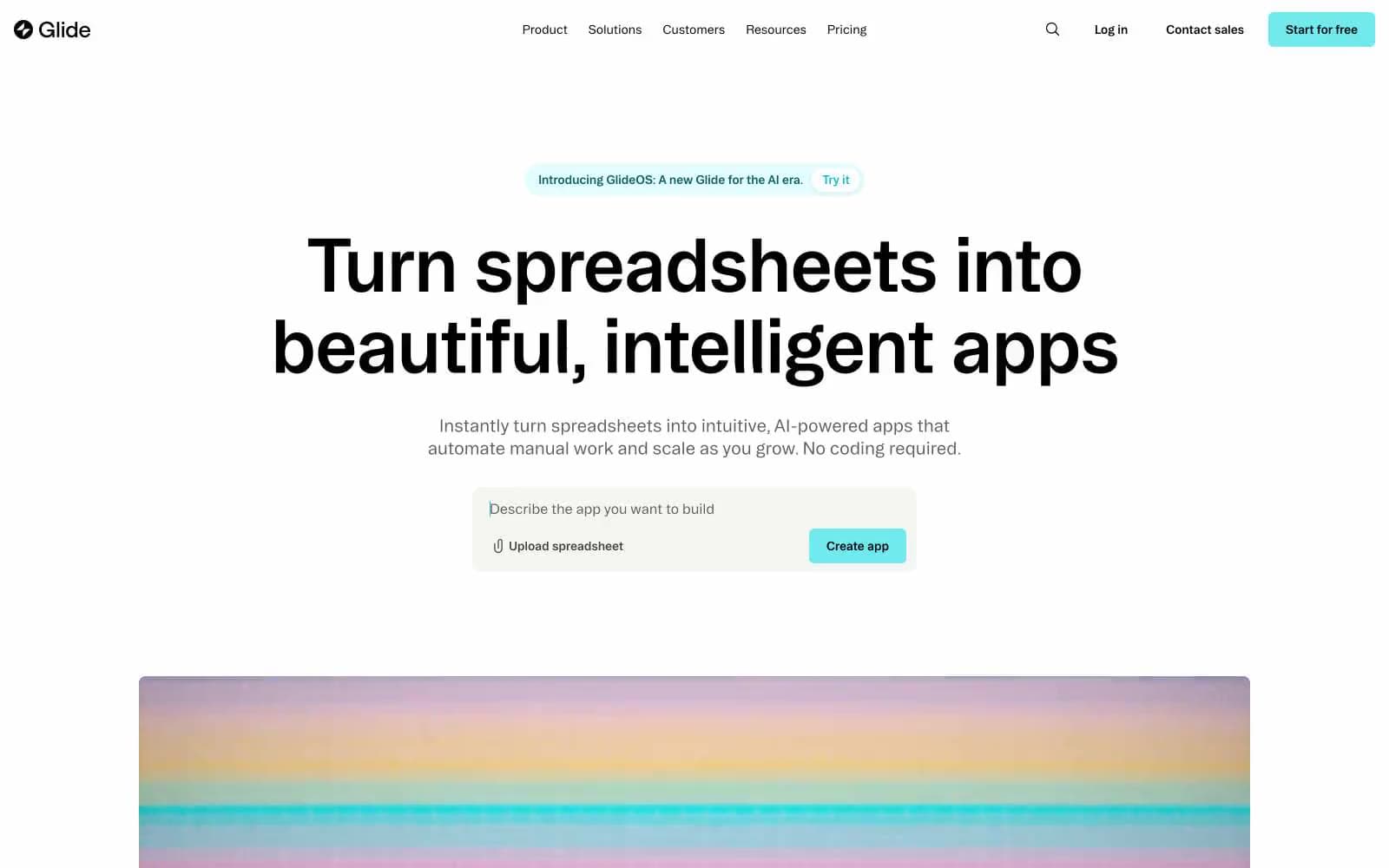 Screenshot of Glideapps