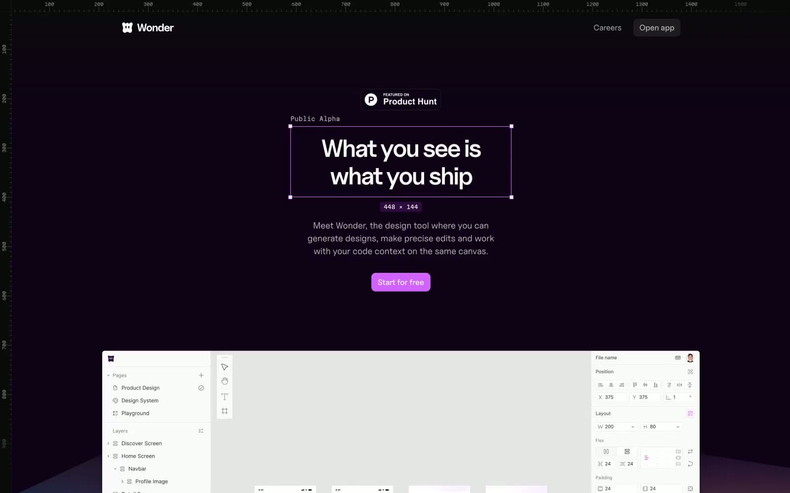 Screenshot of Wonder
