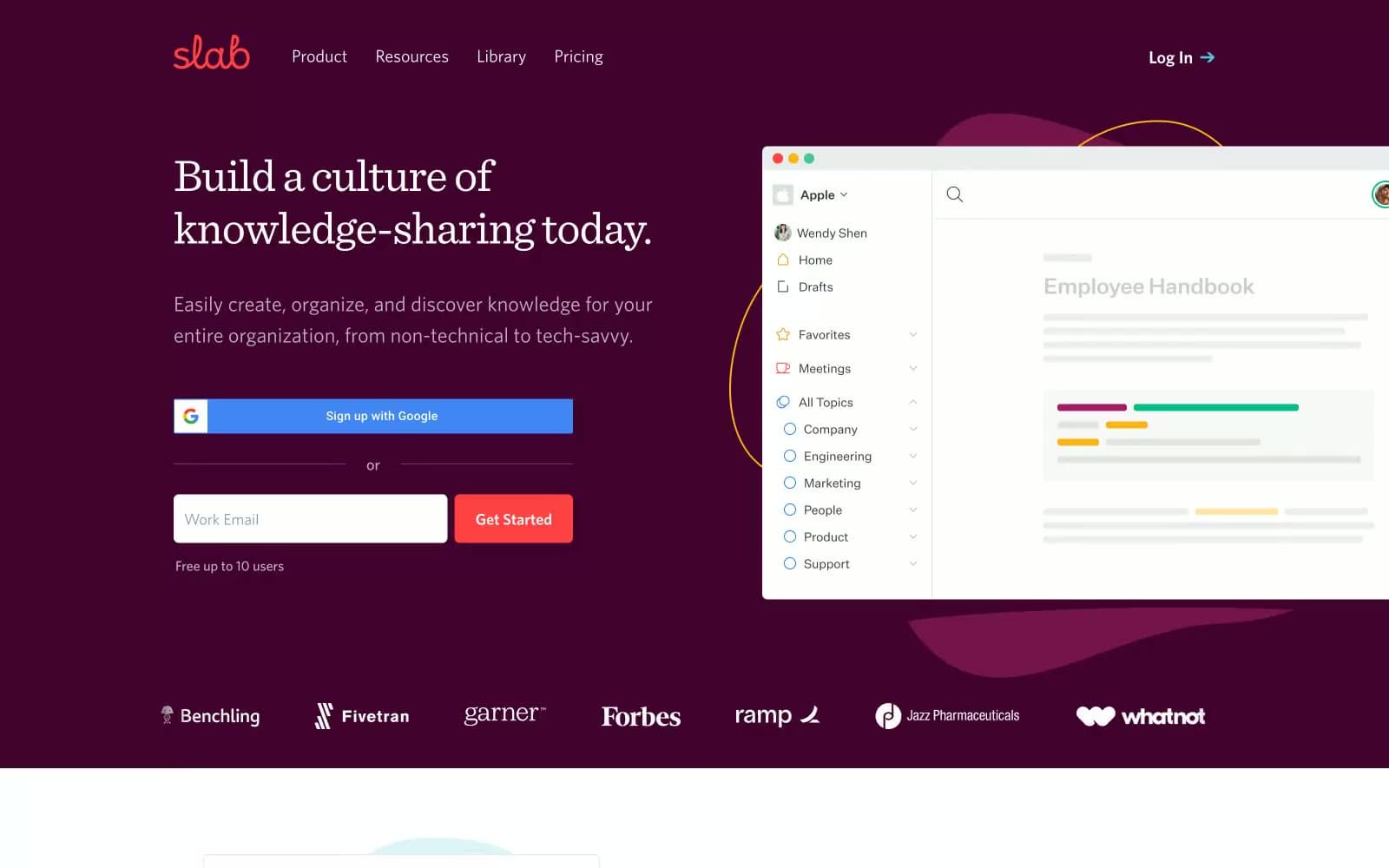 Screenshot of Slab