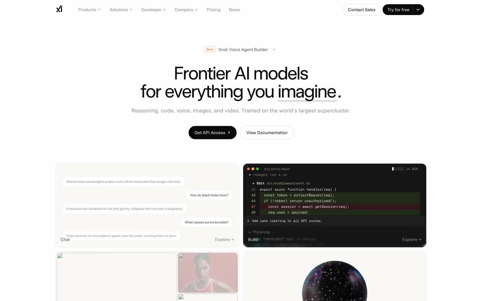 Screenshot of xAI