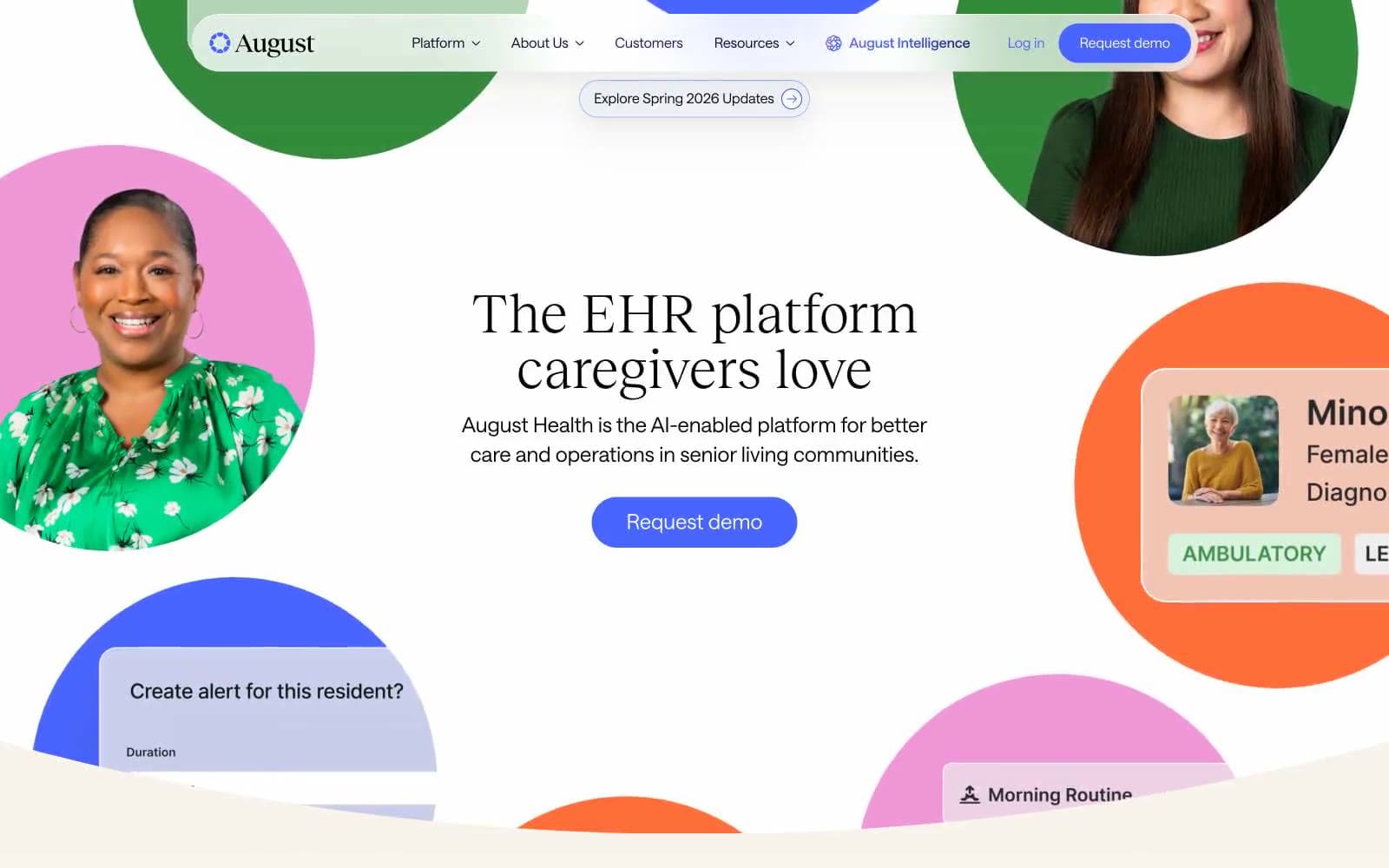 Screenshot of August Health EHR