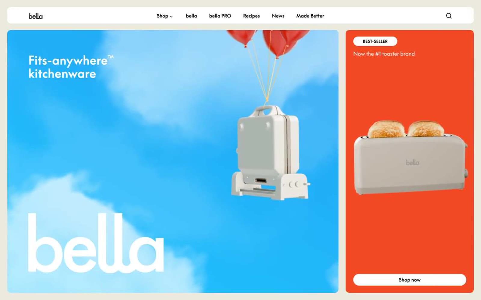 Screenshot of bella Kitchen Appliances