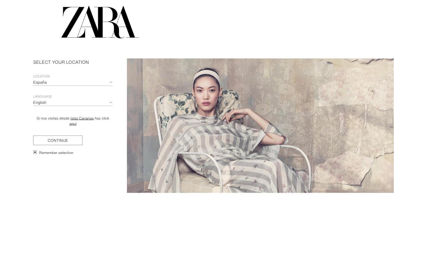 Screenshot of Zara