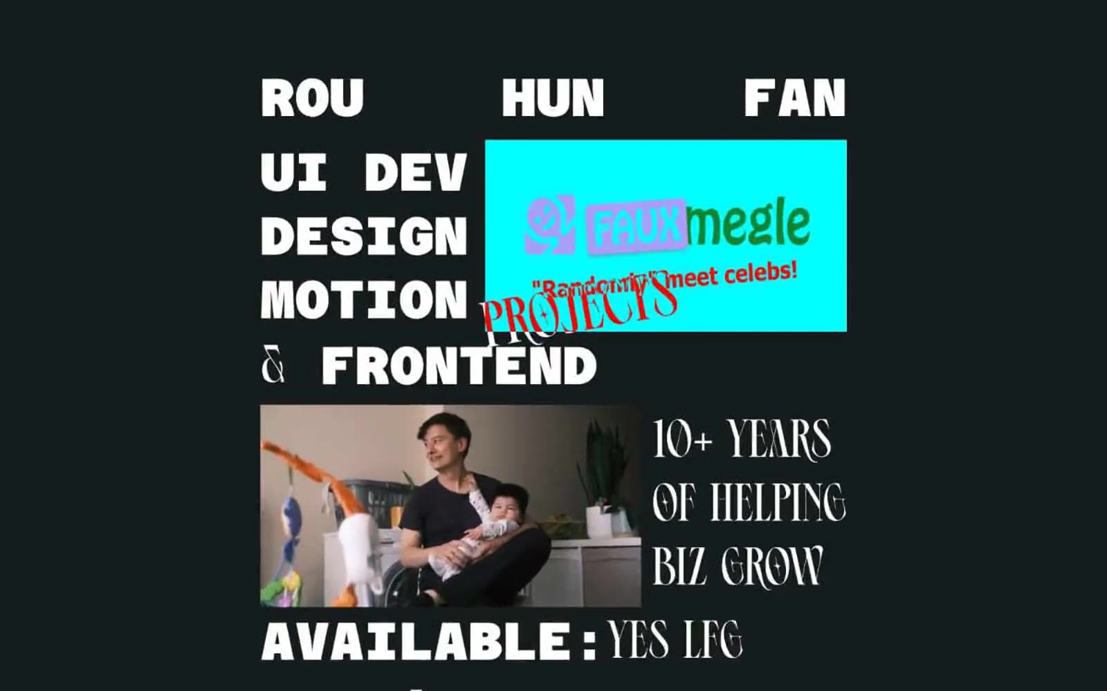 Screenshot of Freelance frontend UI developer and designer, Rou Hun Fan