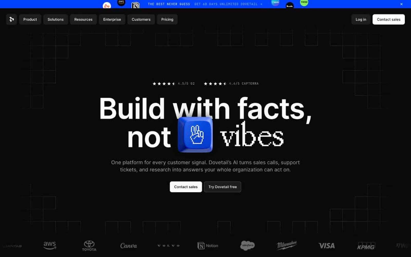 Screenshot of Dovetail