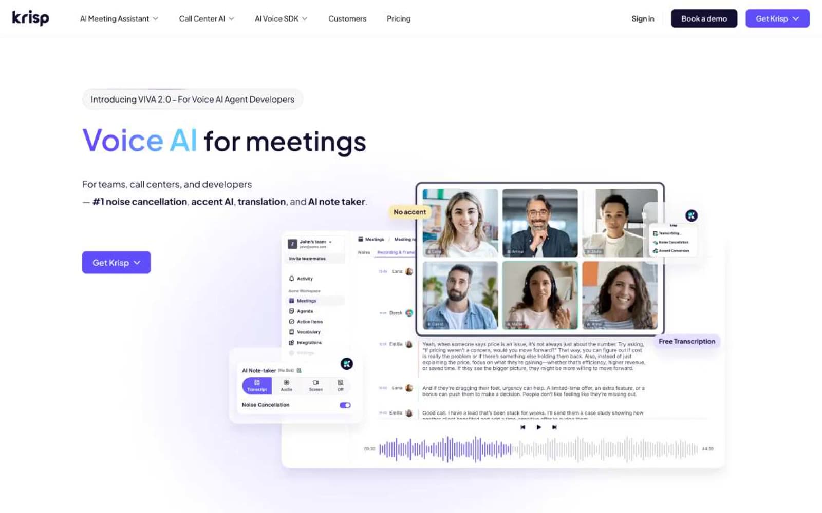 Screenshot of Krisp