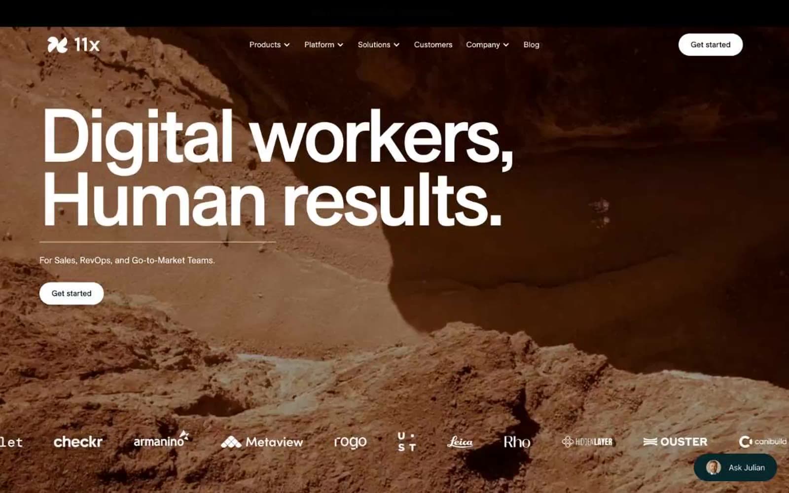 Screenshot of 11x– Digital workers