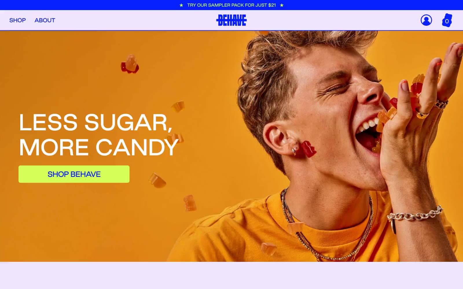 Screenshot of BEHAVE Candy