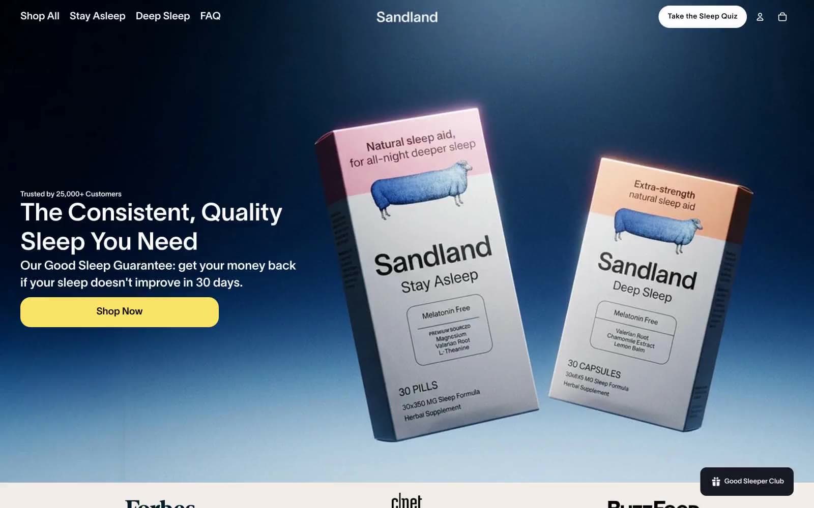 Screenshot of Sandland Sleep