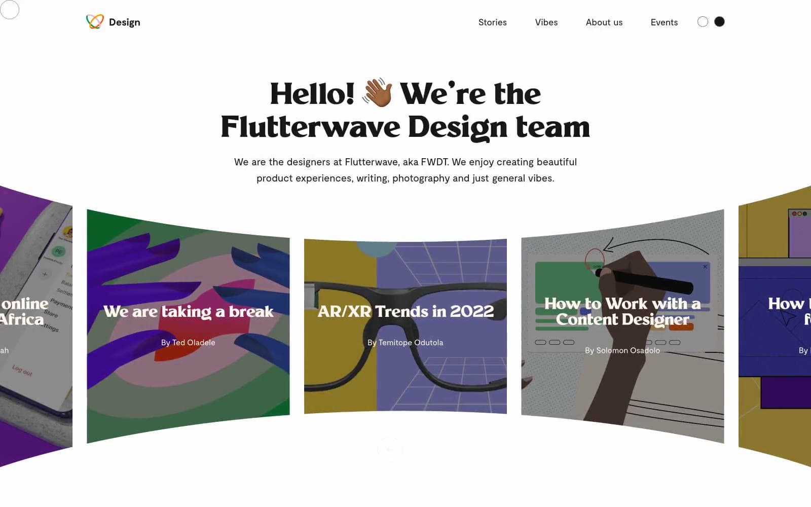 Screenshot of Flutterwave Design