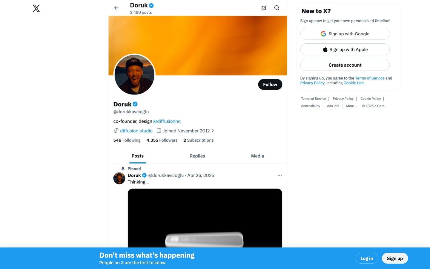 Screenshot of X (formerly Twitter)