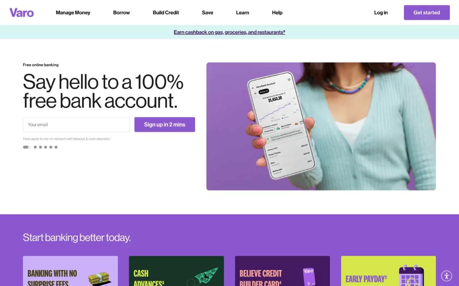 Screenshot of Varo Bank