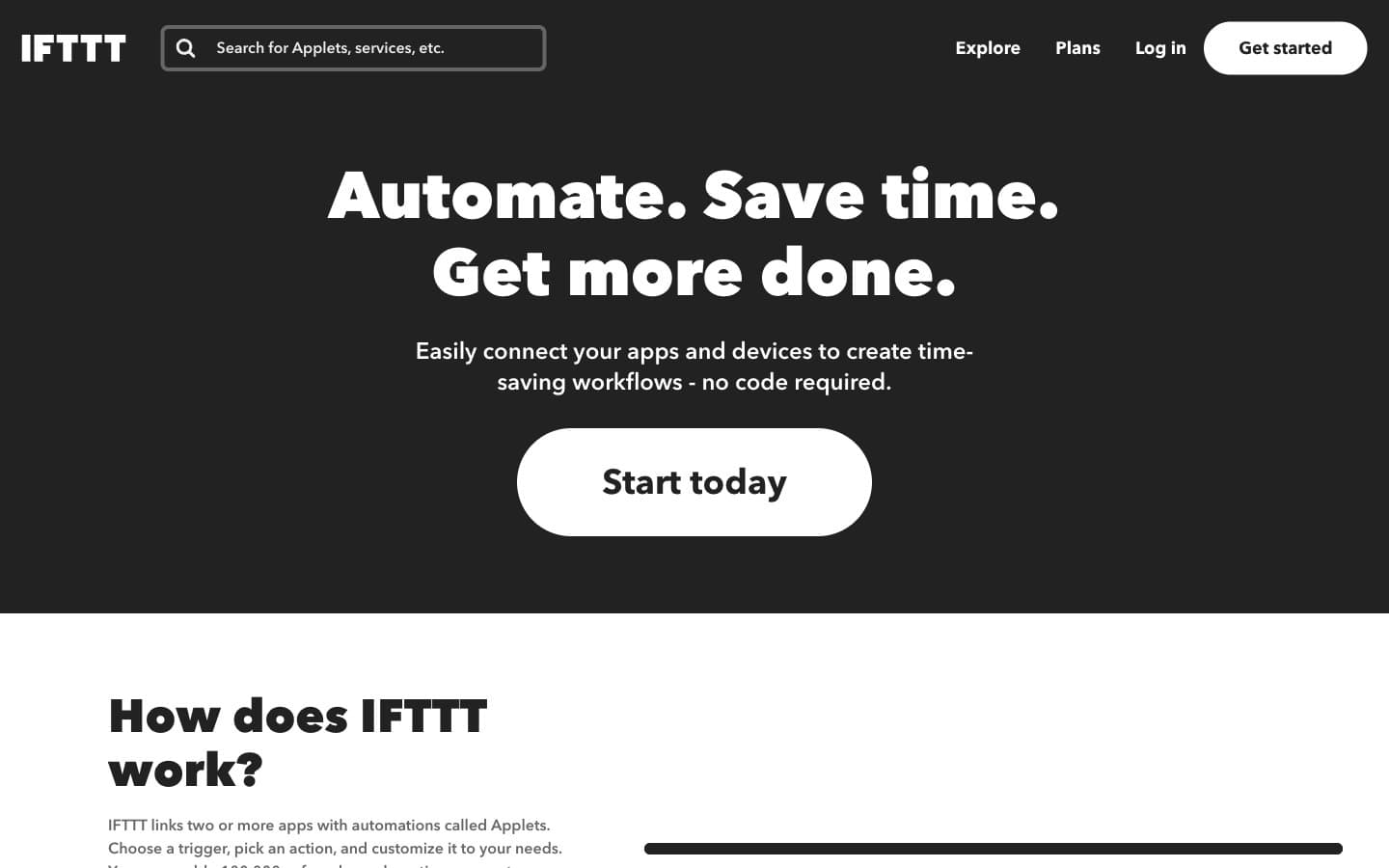 Screenshot of IFTTT