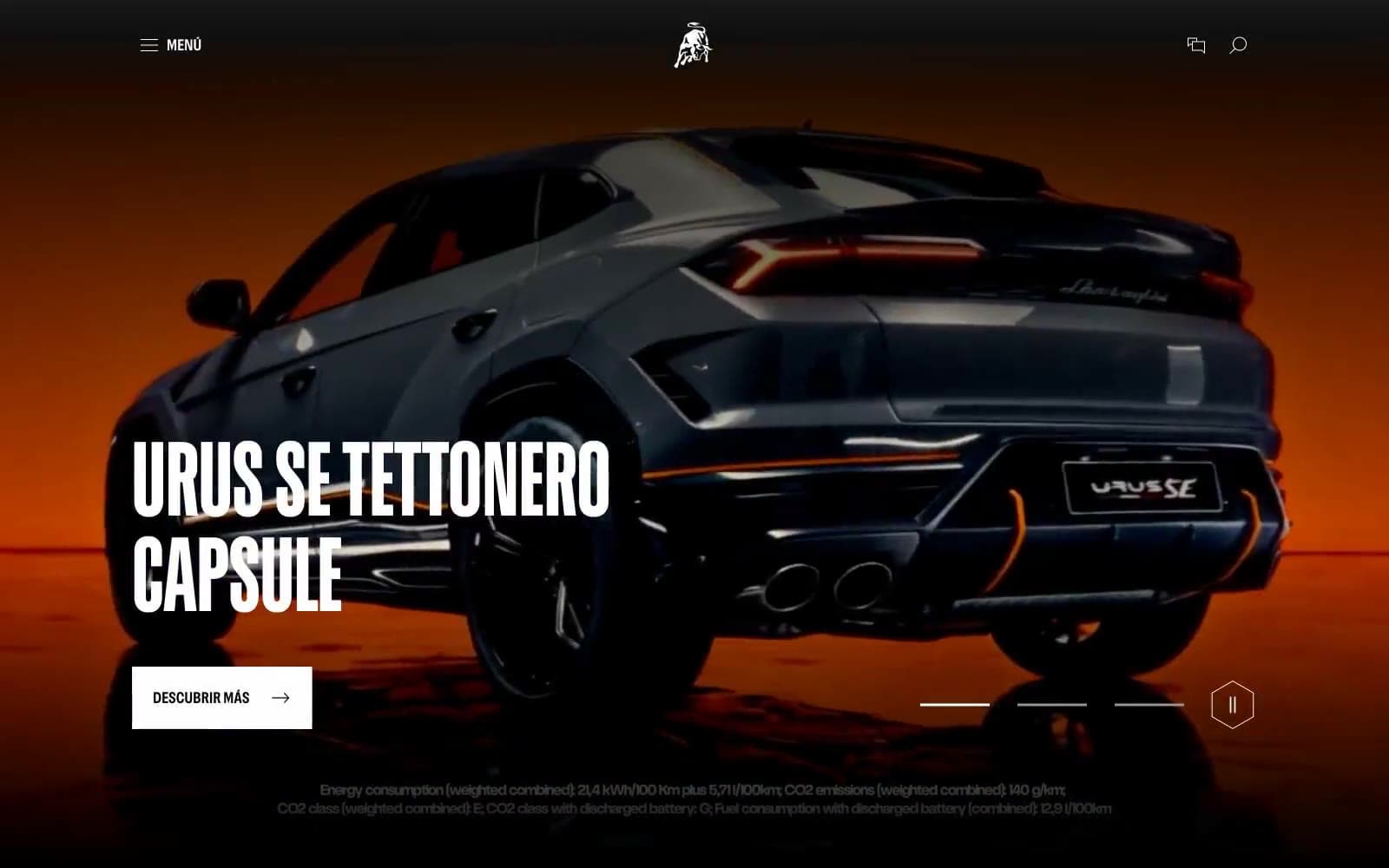 Screenshot of Lamborghini.com
