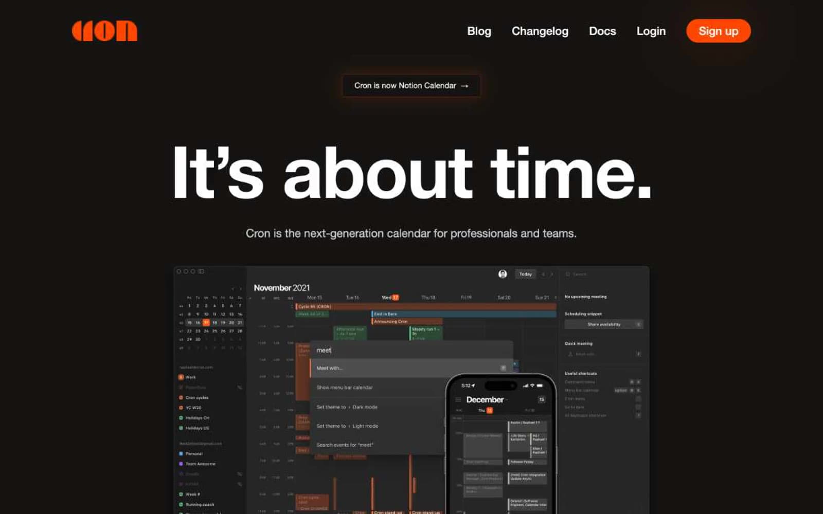 Screenshot of Cron Calendar
