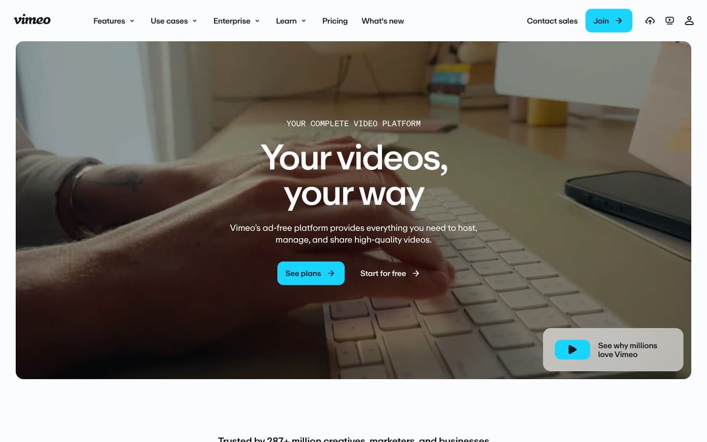 Screenshot of Vimeo
