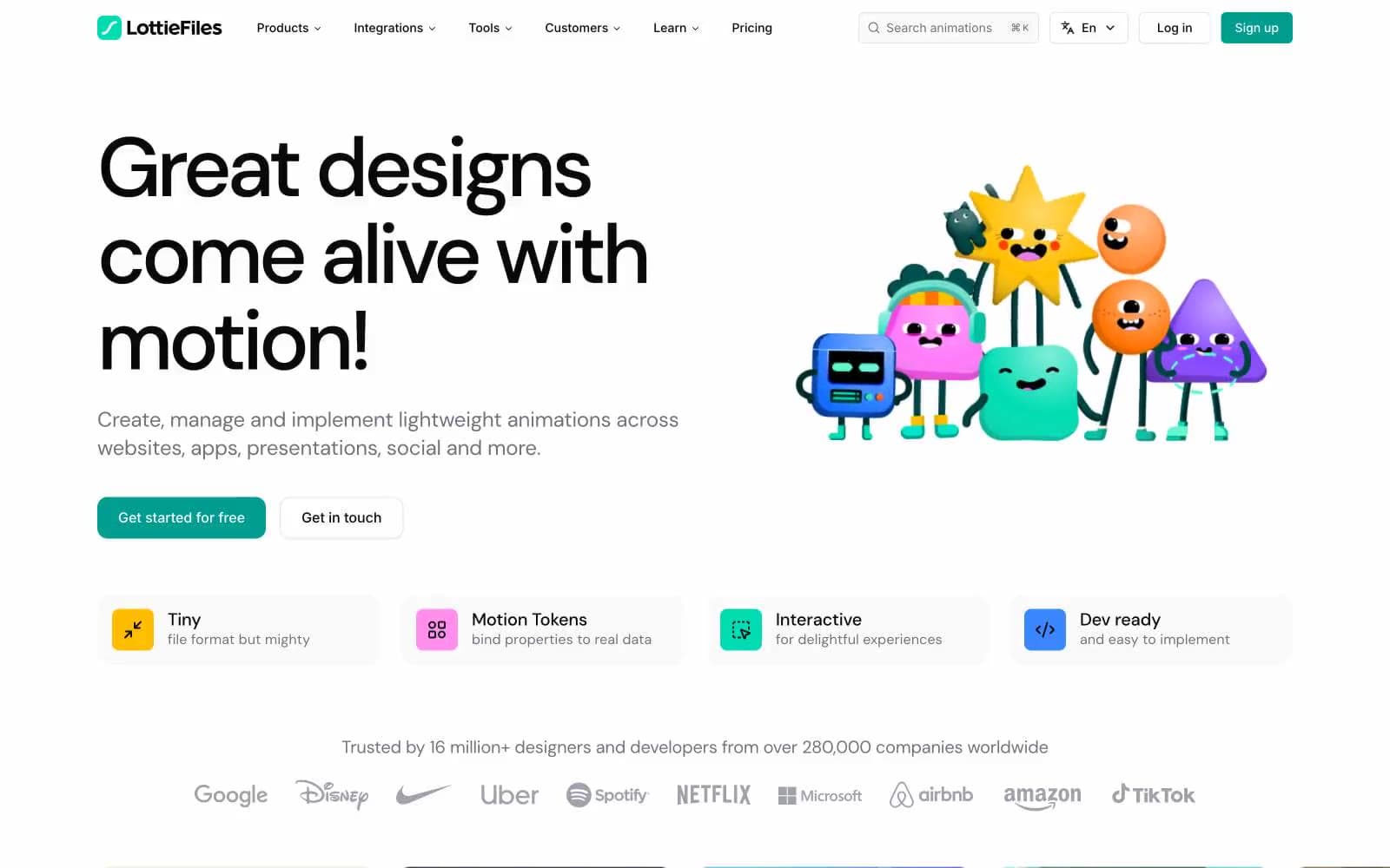 Screenshot of LottieFiles