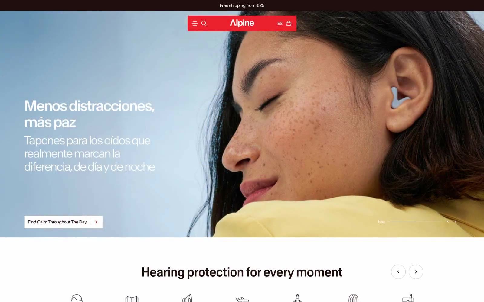 Screenshot of Alpine Hearing Protection