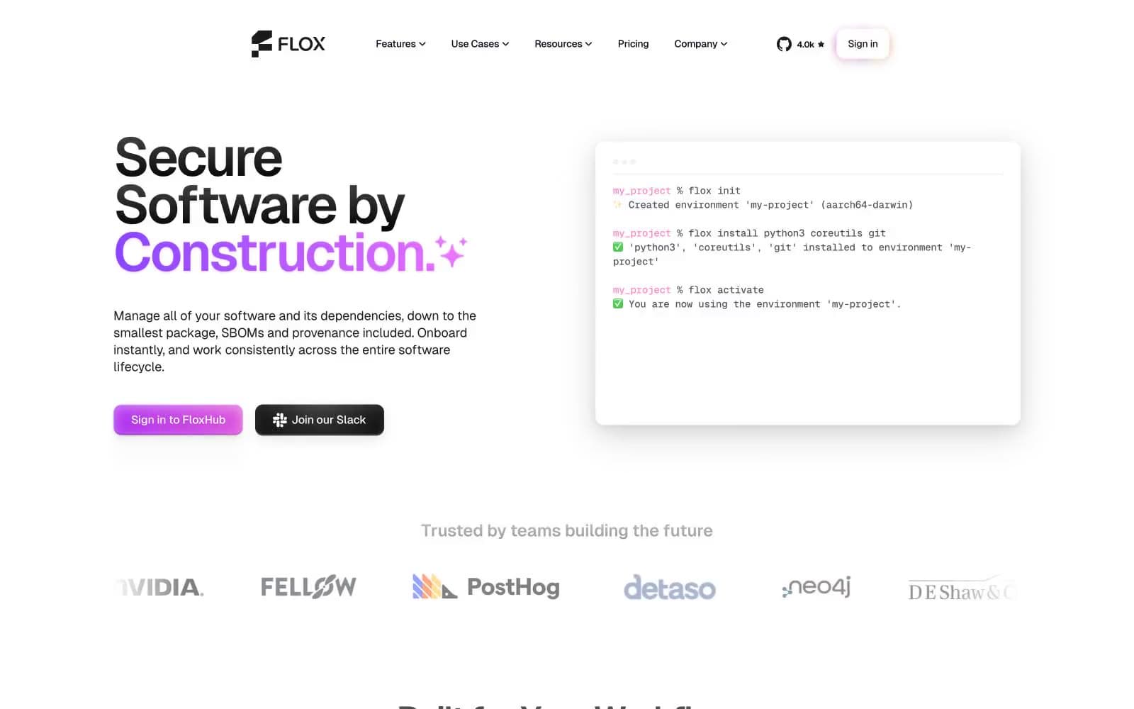 Screenshot of Flox