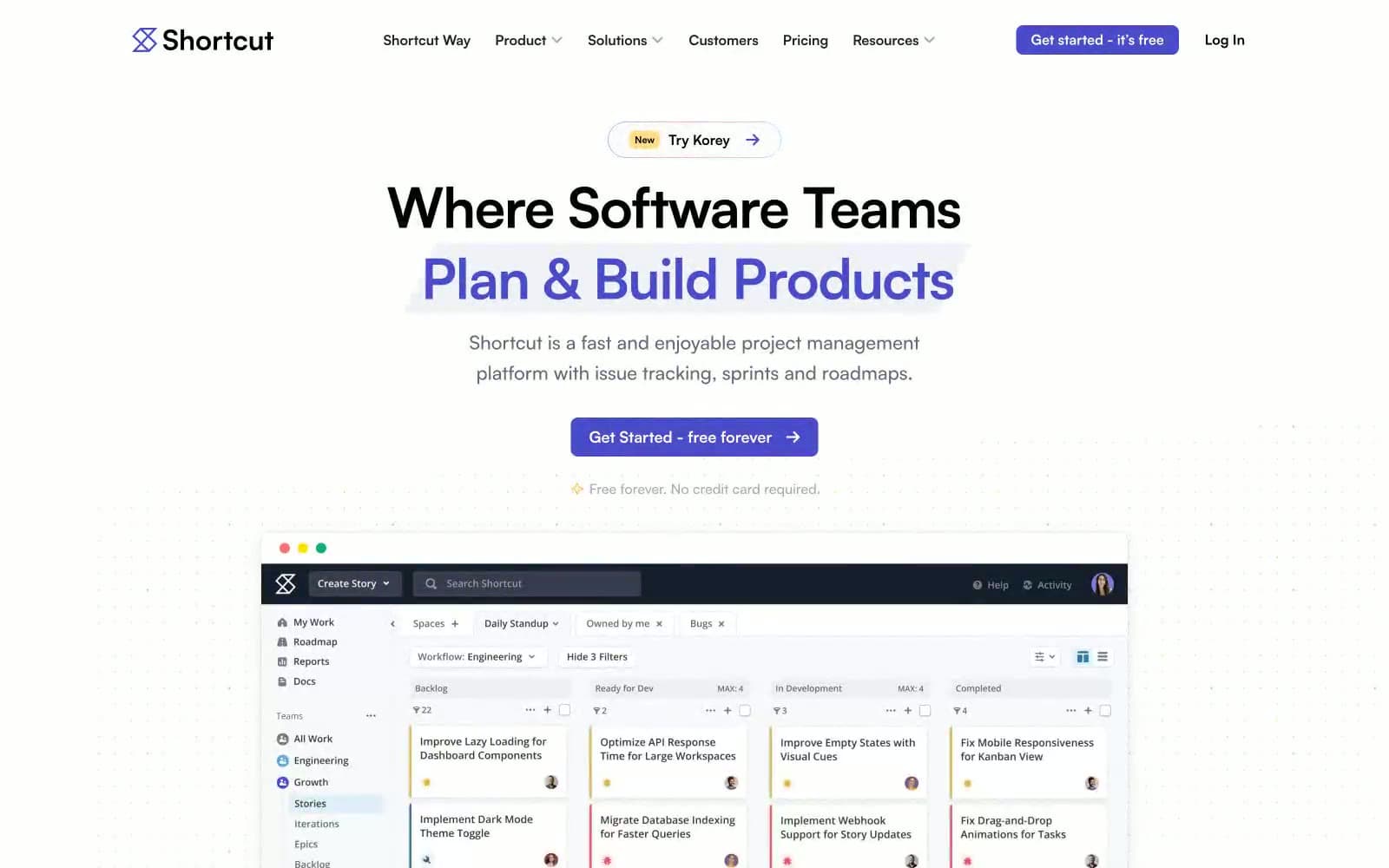 Screenshot of Shortcut