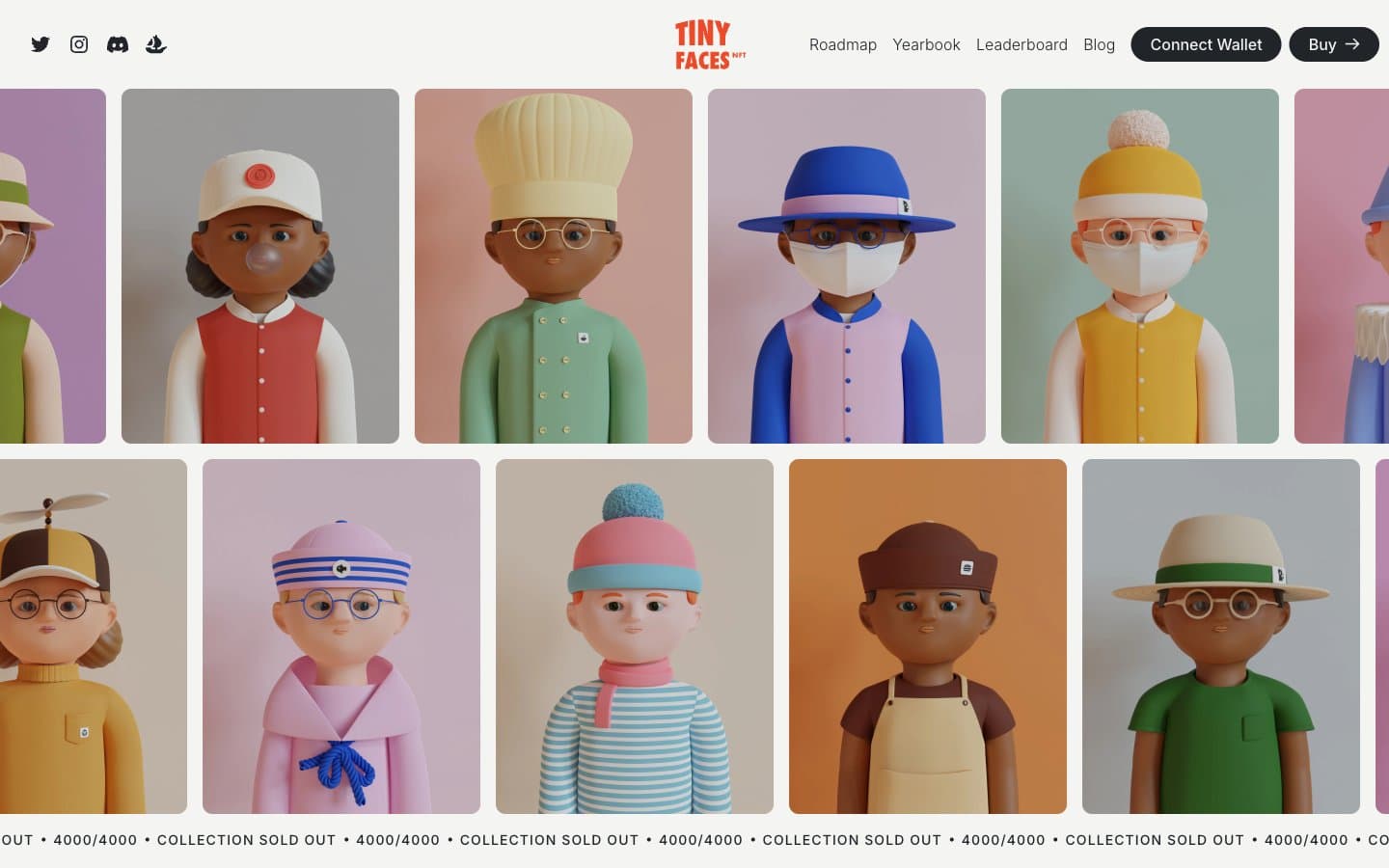 Screenshot of TinyFaces NFT