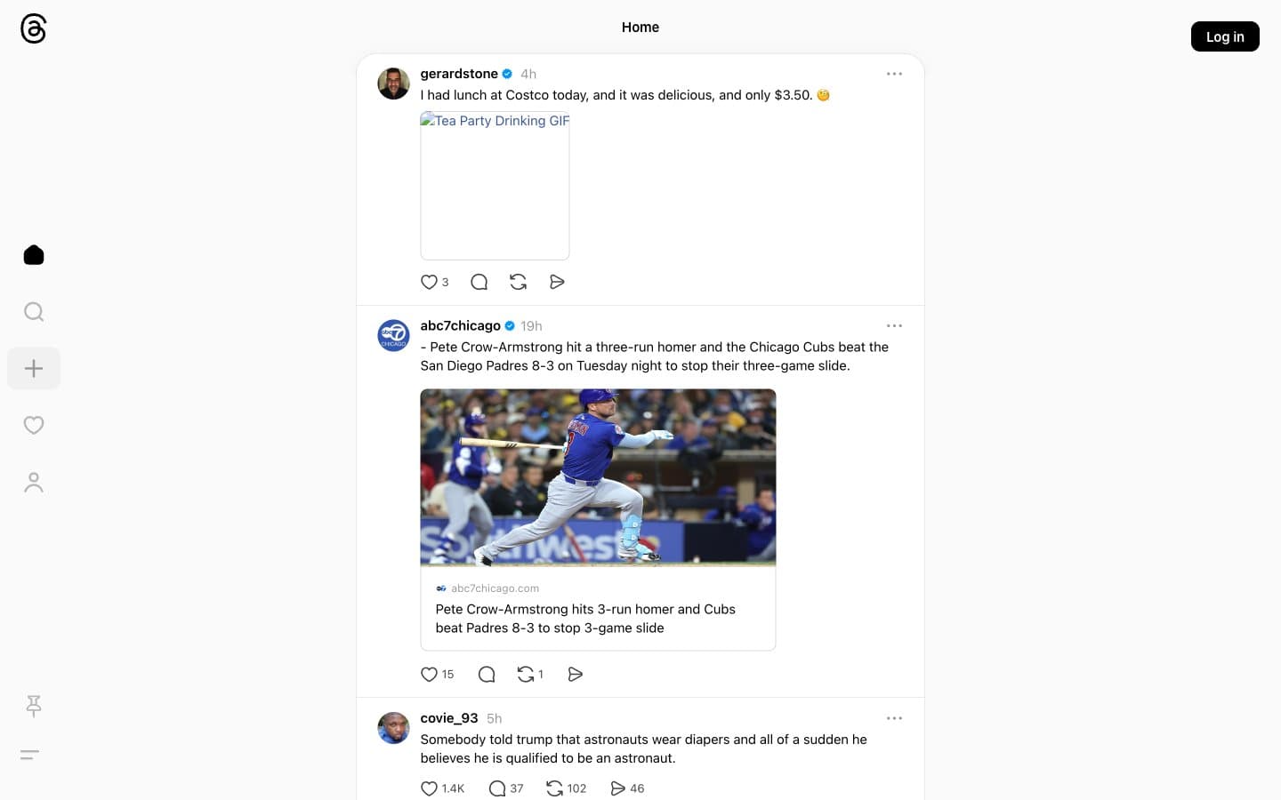 Screenshot of Threads