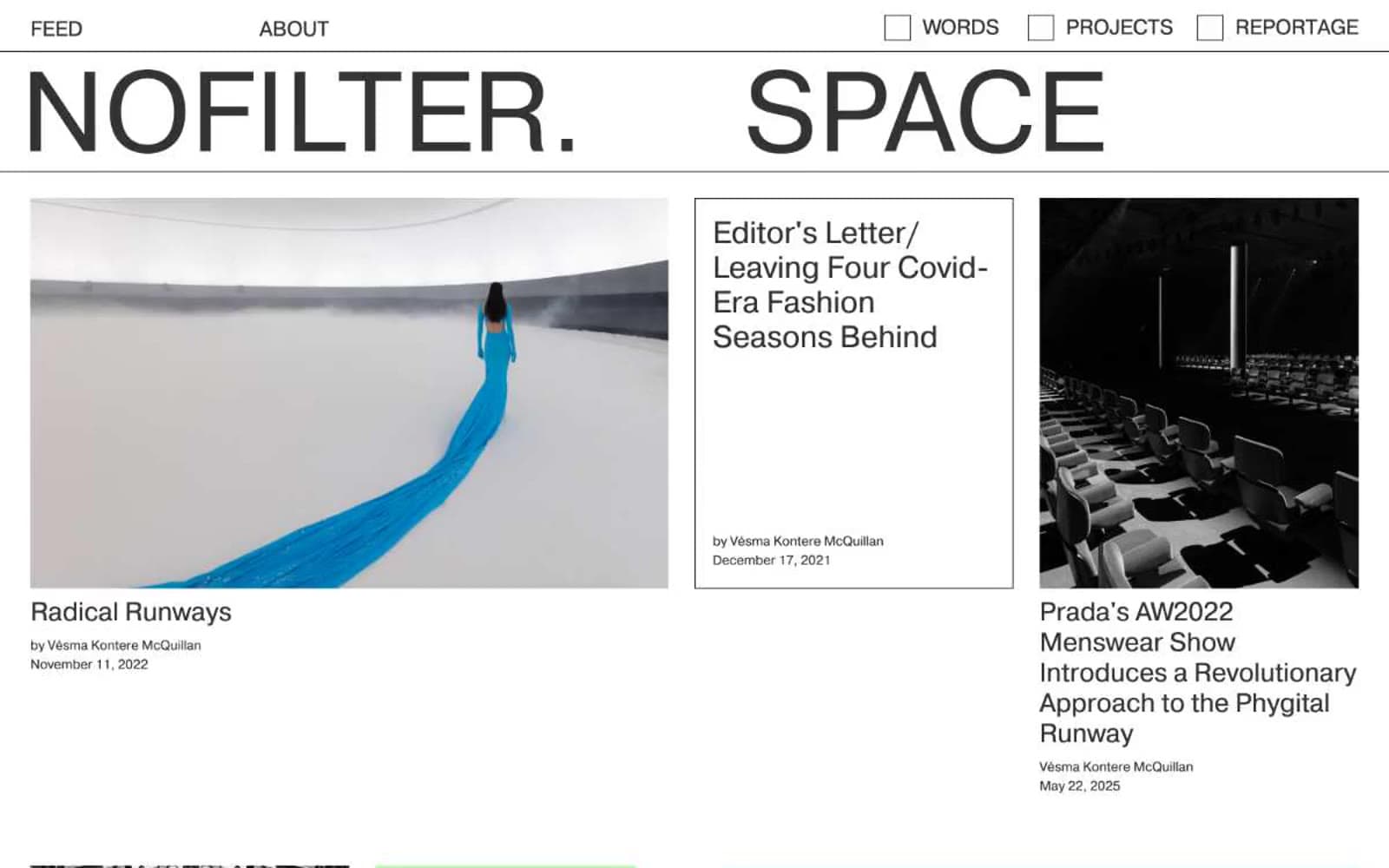 Screenshot of Nofilter.space